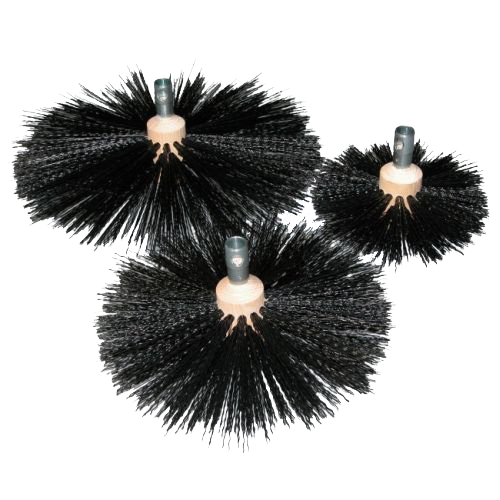 Buttonflex wood core poly brush w/buttonlok fitting-8" diameter